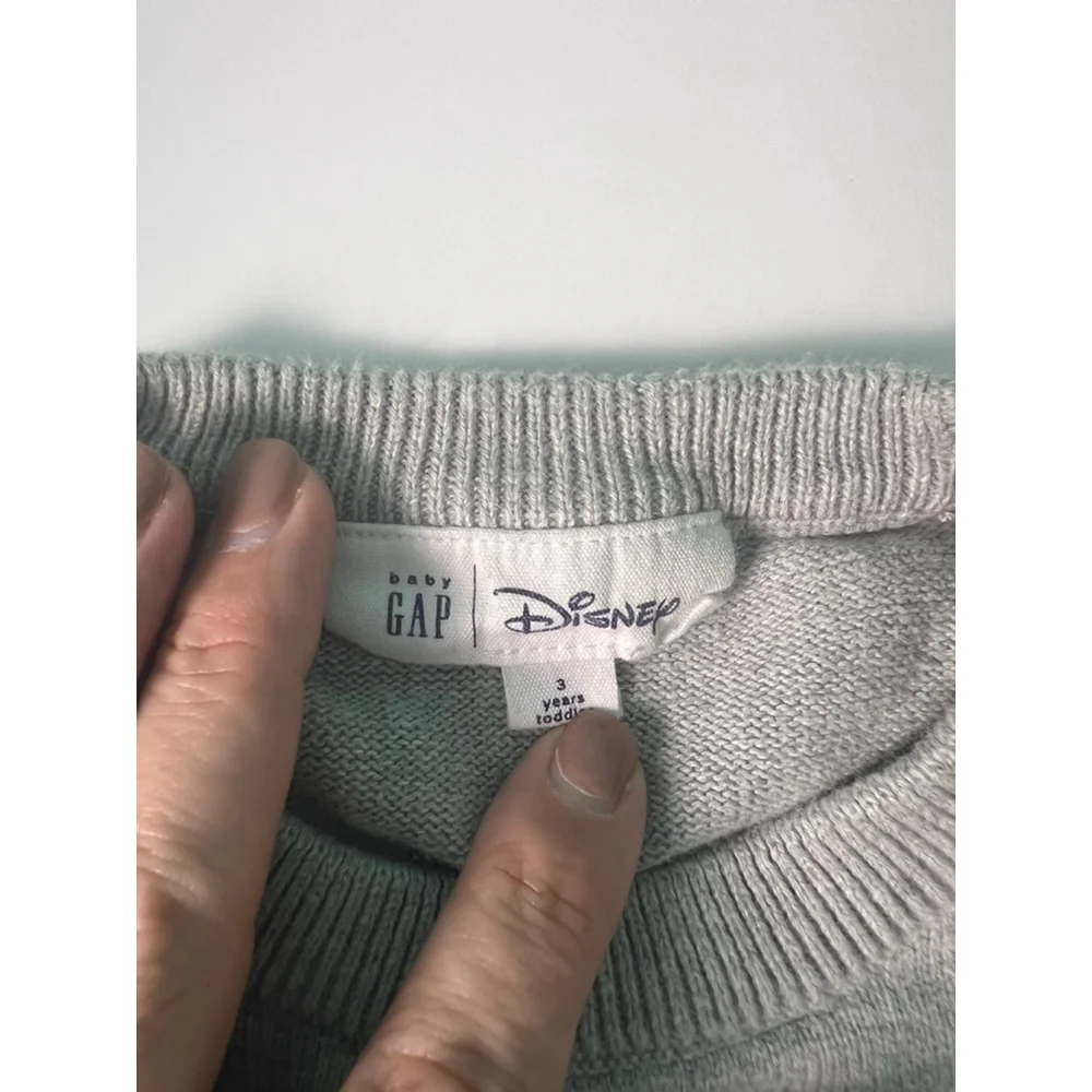 Baby Gap x Disney Mickey Mouse Sweater | Gray Knit Pullover | Toddler 3 Years |